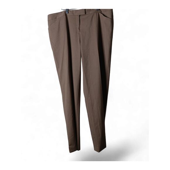 Lafayette 148 New York Irving Pants Size 16 Brown Virgin Wool Blend - Picture 2 of 12